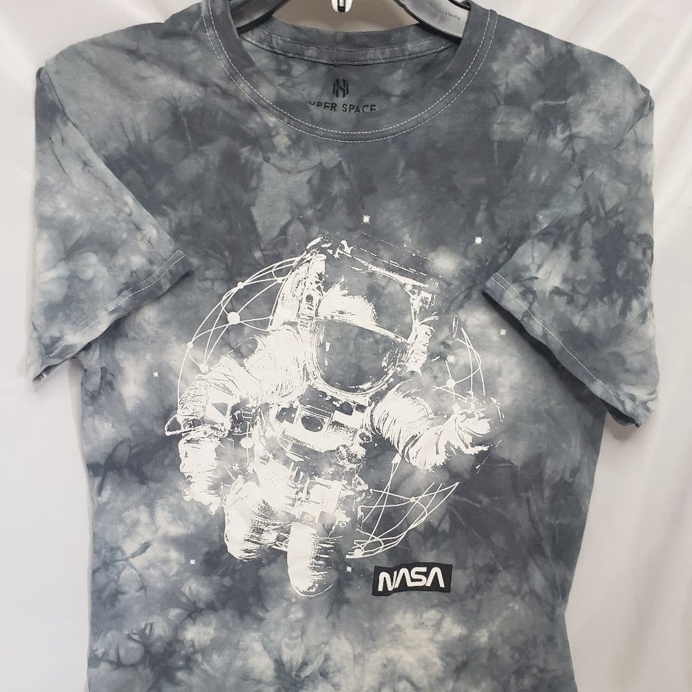 NASA Gray Tie Dye Astronaut Youth T-shirt By Hyper Space (Size S)